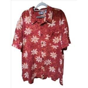UNTIED HAWAIIAN Short Sleeve Button Up Shirt Red Mens Size 3XL